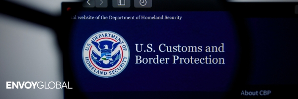 Screenshot of the U.S. Customs and Border Protection website homepage, representing policies and procedures related to electronic device searches.